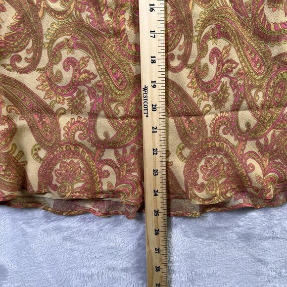 Finity Naturals 100% Silk Boho Skirt Midi Length Size 4 Paisley Yellow/Pink - Picture 14 of 14